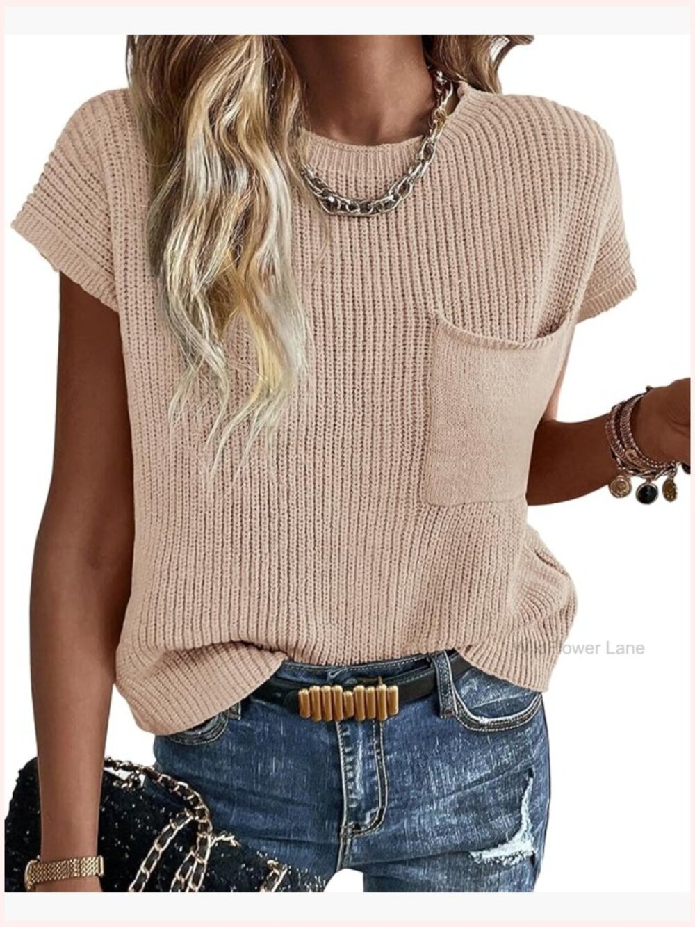 Short Sleeve Sweater Vest Cap Sleeve Knit Top New